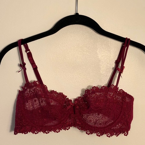 None Other - burgundy lace lingerie bra